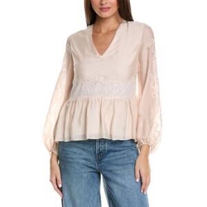 3.1 Phillip Lim Blush Silk & Lace Balloon Sleeve Top Sz 4